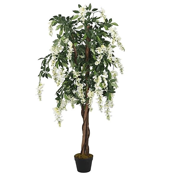 furnicato Glyzinienbaum Künstlich 840 Blätter 150 cm Grün und Weiß günstig online kaufen