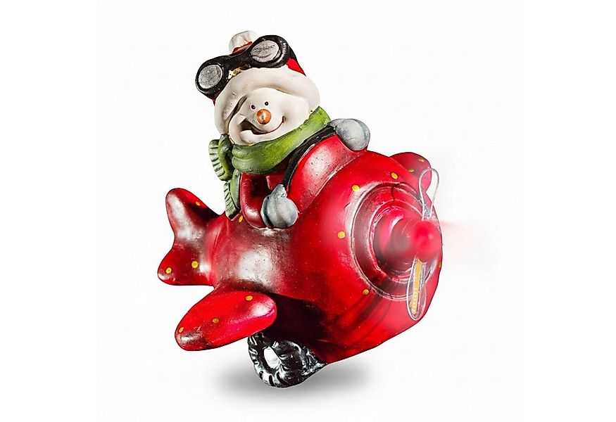 HAC24 Weihnachtsfigur Beleuchteter Deko-Schneemann im Flugzeug festliche De günstig online kaufen