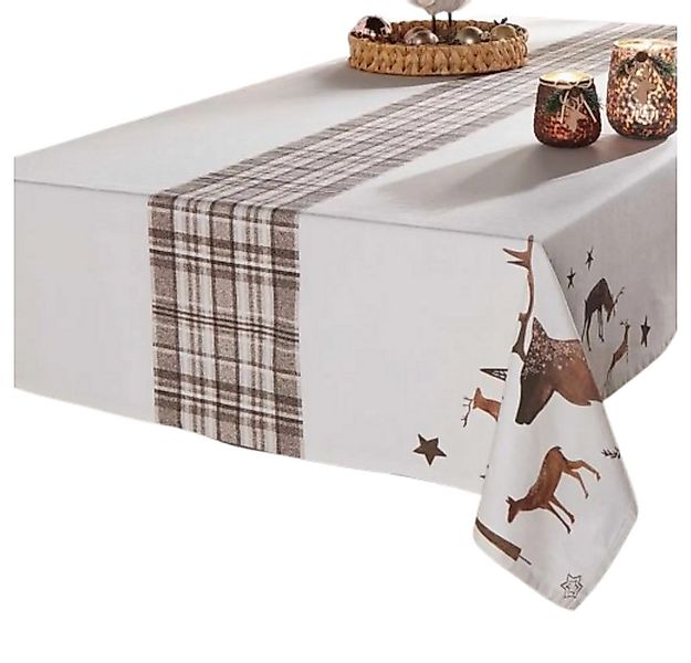 Home-trends24.de Tischdecke Tafeldecke Stern Hirsch Tischdecke 140x240cm Wi günstig online kaufen