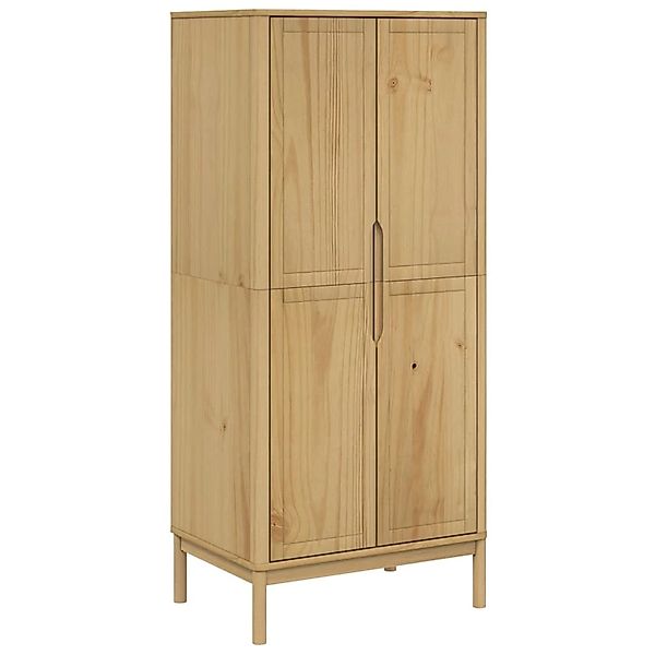 vidaXL Kleiderschrank FLORO Wachsbraun 77x53x171 cm Massivholz Kiefer 37400 günstig online kaufen