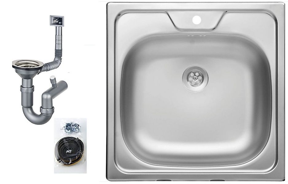 Faizee Möbel Edelstahlspüle Edelstahlspüle 48x48 cm Küchenspüle Eckig Spülb günstig online kaufen