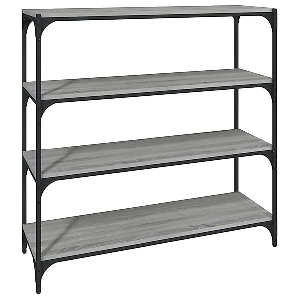 vidaXL Bücherregal Grau Sonoma 100x33x100 cm Holzwerkstoff und Stahl günstig online kaufen