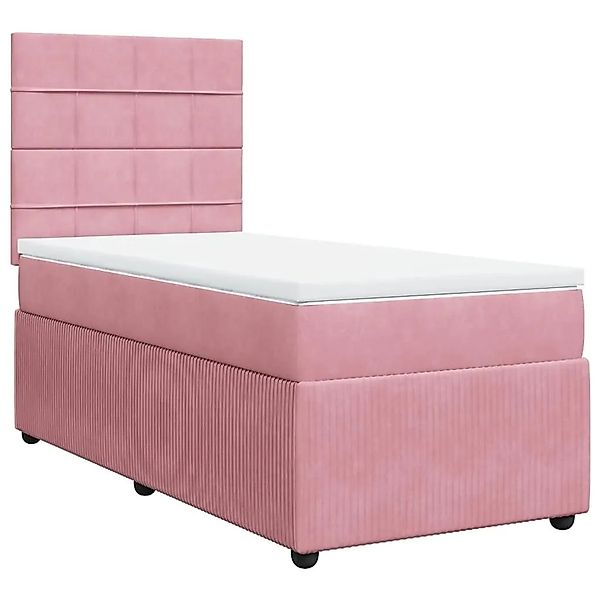 vidaXL Boxspringbett mit Matratze Rosa 100x200 cm Samt 3292267 günstig online kaufen