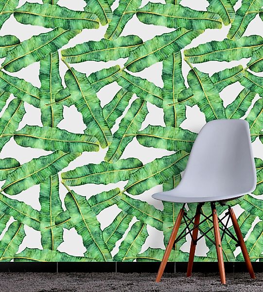 queence Vinyltapete »Tropische Blätter-Grün«, bedruckt-Motiv-botanisch-flor günstig online kaufen
