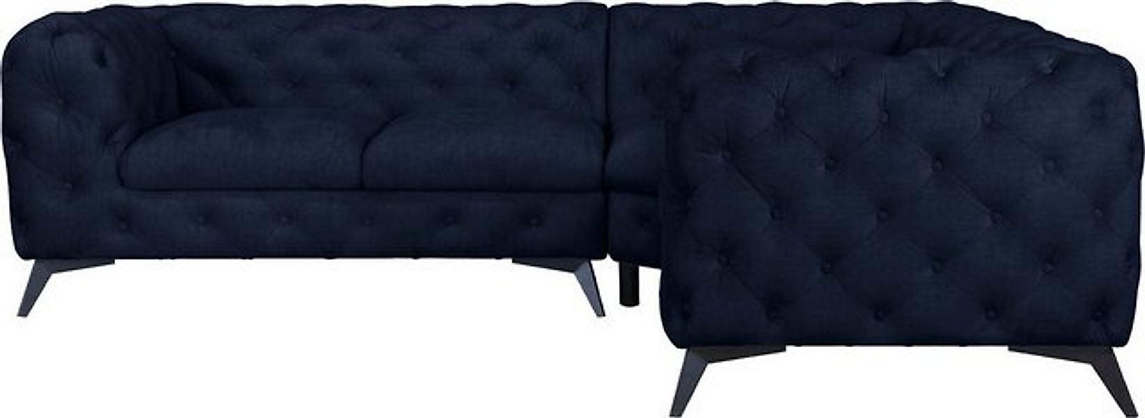 Leonique Chesterfield-Sofa "Ecksofa GLYNIS L-Form mit Wellenunterfederung, günstig online kaufen