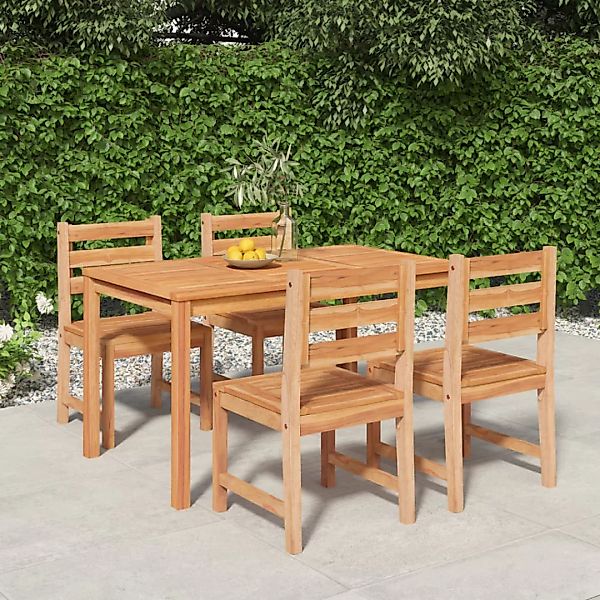 Vidaxl 5-tlg. Garten-essgruppe Massivholz Teak günstig online kaufen