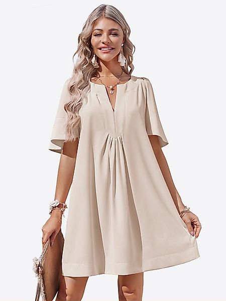 Imily Bela Minikleid Trompetenärmel Kleid mit V-Ausschnitt (Packung, 1-tlg. günstig online kaufen