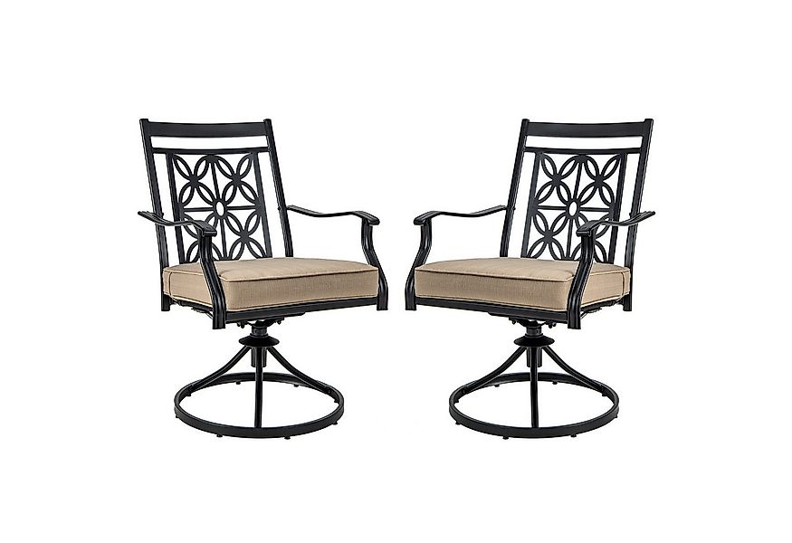 COSTWAY Gartenstuhl (2 St), Garten-Drehstühle, mit Kissen günstig online kaufen