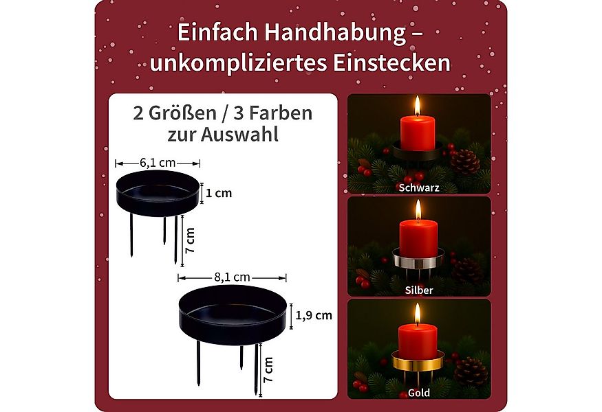 matches21 HOME & HOBBY Kerzenhalter Kerzenteller 4er Set Metall Gold Ø 6,1 günstig online kaufen