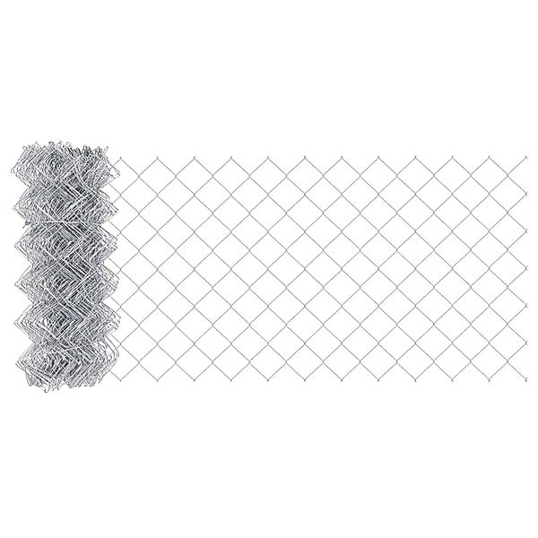 vidaXL Kettenzaun Silber 25 x 0,8 m Verzinkter Stahl 42004858 günstig online kaufen