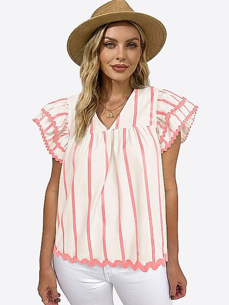 Imily Bela Blusentop Damen V-Ausschnitt Bluse mit Rüschen (Packung, 1-tlg., günstig online kaufen