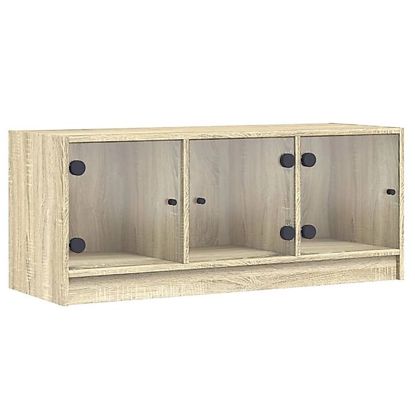 vidaXL TV-Schrank mit Glastüren Sonoma-Eiche 102x37x42 cm 836408 günstig online kaufen