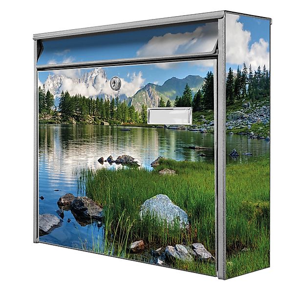 Banjado Briefkasten Silber 36.2x32.2x10cm Groß / Inkl. Montagematerial & 2 günstig online kaufen