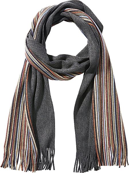 Jan Vanderstorm Strickschal MIELO, halb gestreift, günstig online kaufen