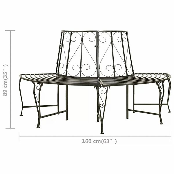 Garten-baumbank Halbrund 160 Cm Stahl günstig online kaufen