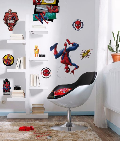Komar Wandtattoo »Spider-Man Web Head - Größe 100 x 70 cm« selbstklebend, W günstig online kaufen