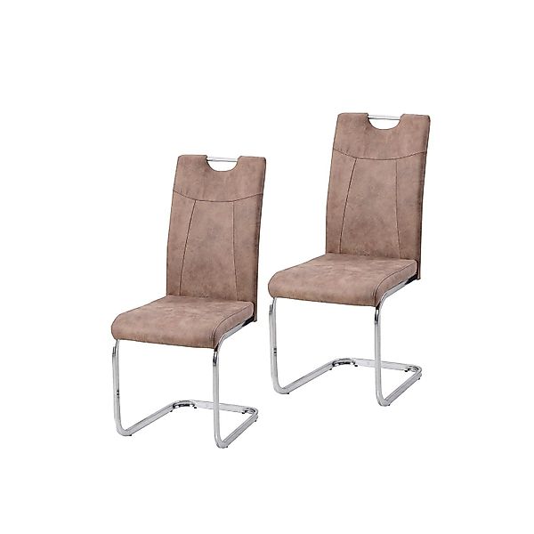 HTI-Line Freischwinger Schwingstuhl KellyC Braun 2er günstig online kaufen