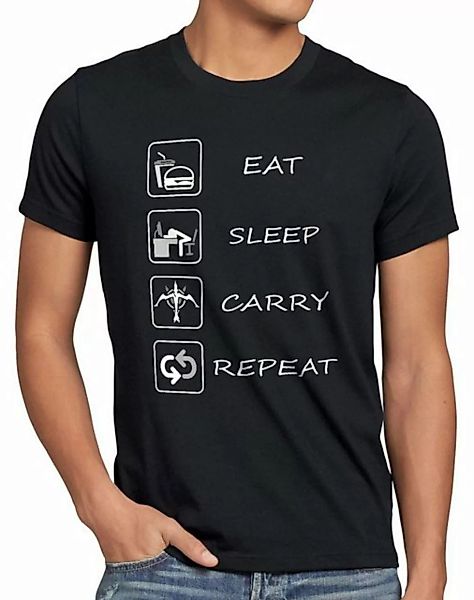 style3 Print-Shirt Herren T-Shirt Eat Sleep Carry Repeat legends league lol günstig online kaufen