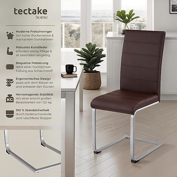 tectake Esszimmerstuhl Schwingstühle, Kunstleder (Set., 8 günstig online kaufen
