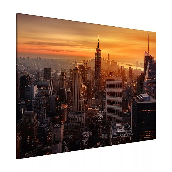 Magnettafel Architektur & Skyline - Querformat 4:3 Manhattan Skyline Abends günstig online kaufen