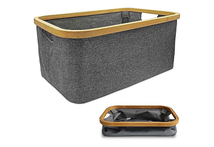 NUODWELL Wäschekorb Faltbar 50L Grau Faltbarer Korb Aufbewahrung Klappbar, günstig online kaufen