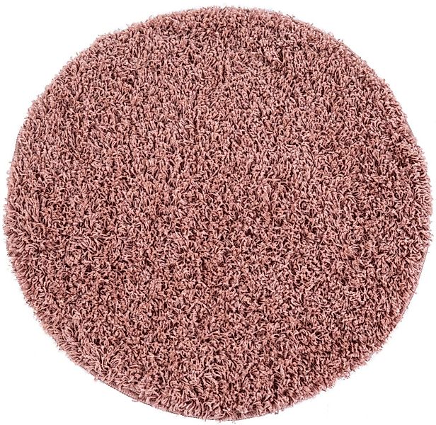 Paco Home Hochflor-Teppich "Twister 500" rund 44 mm Höhe Uni Hochflor Shagg günstig online kaufen