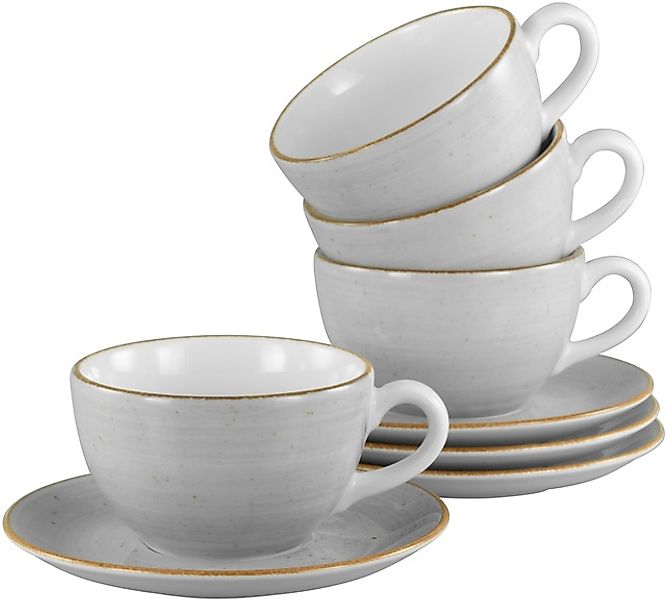 CreaTable Cappuccinotasse »Vintage Nature Stein, Cappuccino-Set, 8-tlg.«, ( günstig online kaufen