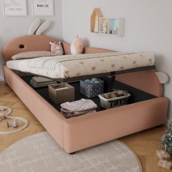 MODFU Schlafsofa mit Häschen-Kopfteil & Schutzzaun, günstig online kaufen
