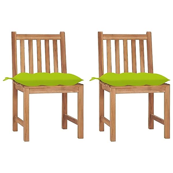 vidaXL Gartenstühle 2 Stk mit Kissen Massivholz Teak 3062942 günstig online kaufen