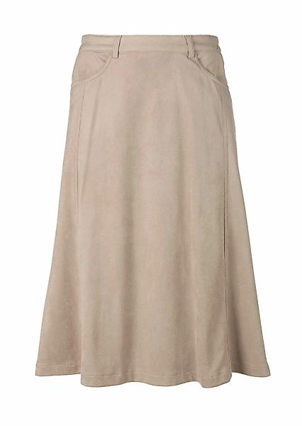 GOLDNER A-Linien-Rock "Kurzgröße bequemer Rock in Velourslederoptik" Seidig günstig online kaufen