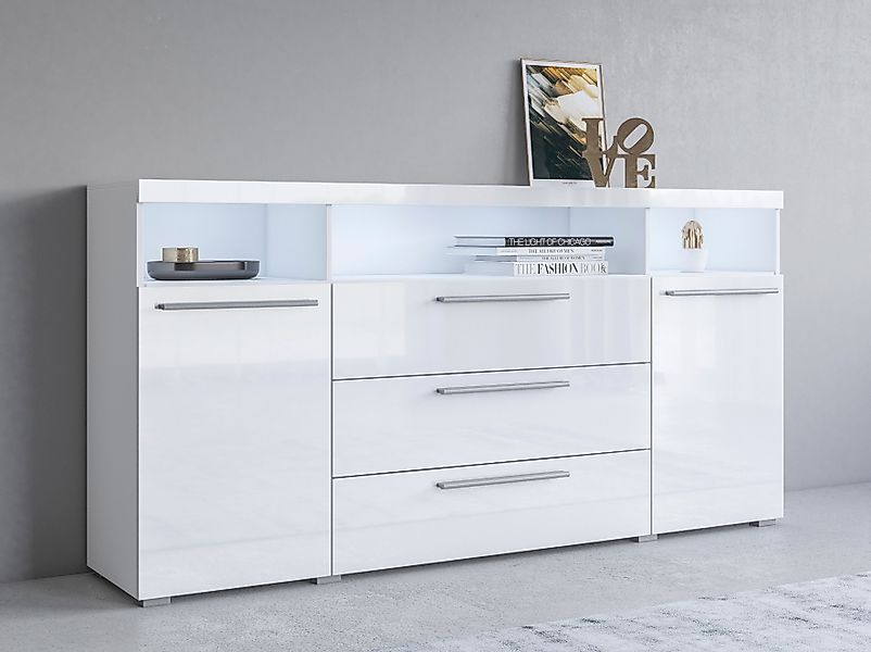 INOSIGN Sideboard "India,Breite 182cm moderne Anrichte 2Türen,3 Schubladen, günstig online kaufen