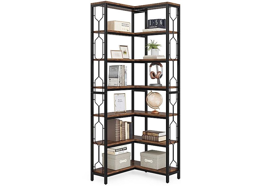 Tribesigns Bücherregal Tribesigns Eck-Bücherregal, 7-stöckiges Industrielle günstig online kaufen