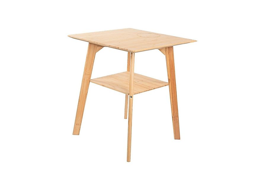 kamelshopping Beistelltisch Beistelltisch aus Bambus-Holz mit Qi Ladestatio günstig online kaufen