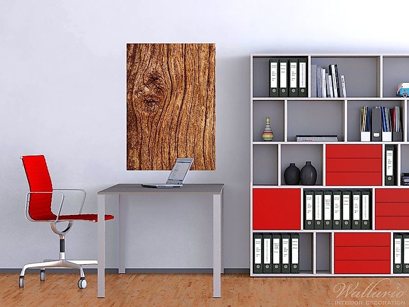 Wallario Wandfolie, Holzstamm mit Asteinschluss, in günstig online kaufen