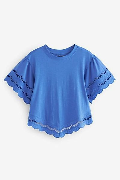 Next Blusenshirt Kurzarmhemd mit Lochstickereibesatz (1-tlg) günstig online kaufen