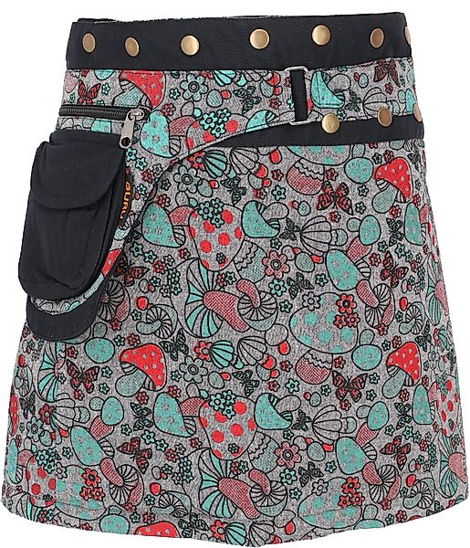 Guru-Shop Minirock Wickelrock, kurzer Pilz Print günstig online kaufen