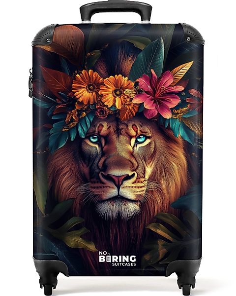 NoBoringSuitcases.com© Hartschalen-Trolley Löwe mit Blumenkrone im günstig online kaufen