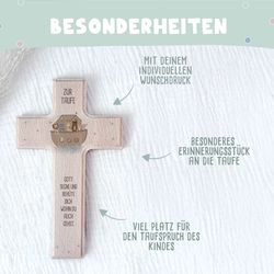 hellomini Wanddekoobjekt Taufkreuz Aquarell 15cm x günstig online kaufen