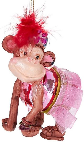 BRUBAKER Christbaumschmuck Handbemalte Weihnachtskugel Zirkusaffe mit Kleid günstig online kaufen