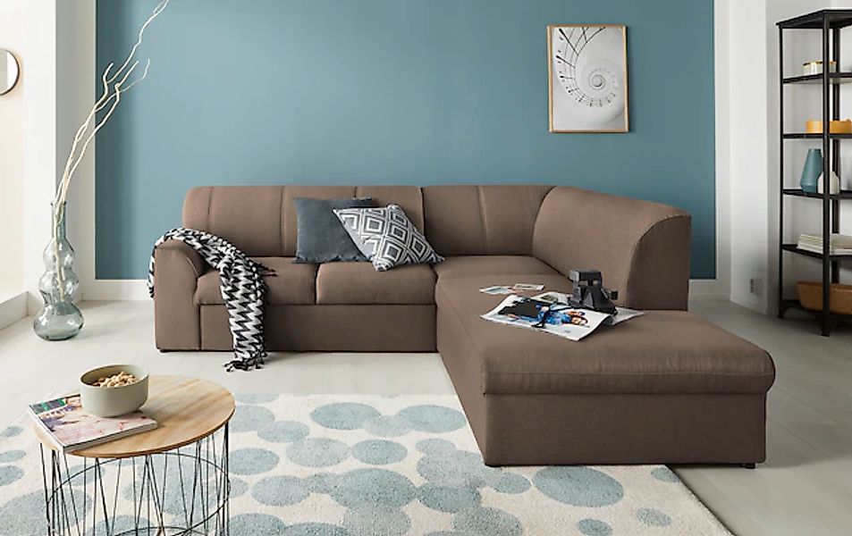 DOMO collection Ecksofa "Papenburg, zeitlose Rückensteppung, elegante Forme günstig online kaufen
