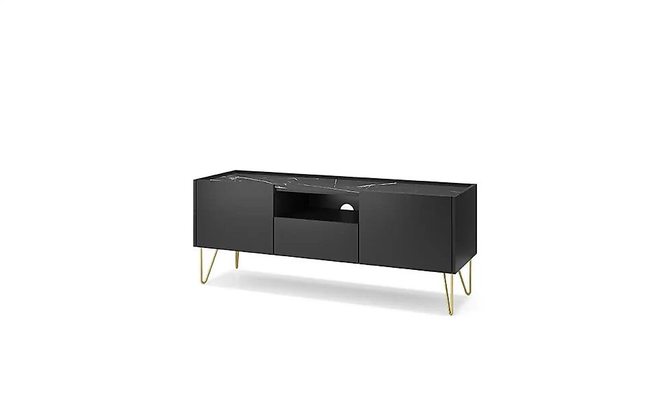 Lowboard   ¦ schwarz ¦ Maße (cm): B: 144 H: 55 Kommoden & Sideboards > Lowb günstig online kaufen