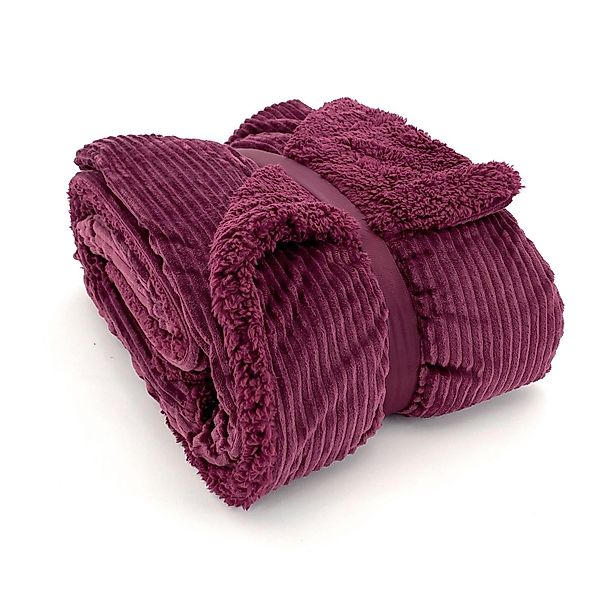Wohndecke Flauschige Cord Kuscheldecke Sherpa Fell günstig online kaufen