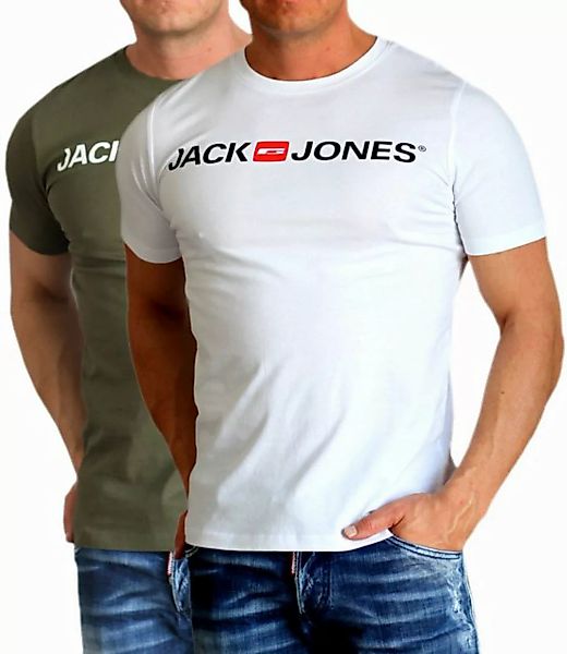 Jack & Jones T-Shirt Bequemes Logo-Shirt mit Printdruck (2er-Pack) günstig online kaufen