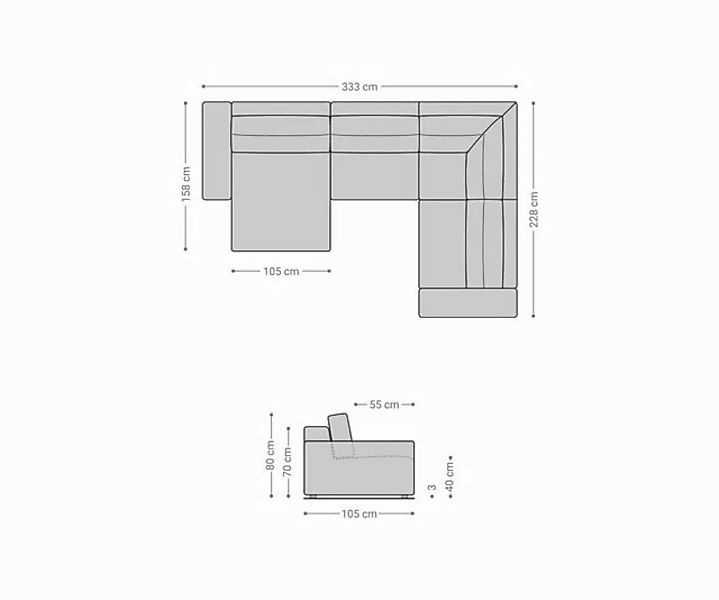 DELIFE Wohnlandschaft Lanzo, L Mikrofaser Khakibraun 330x230 cm Recamiere v günstig online kaufen