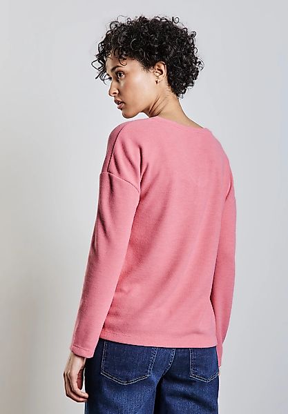 STREET ONE Langarmshirt, aus softem Materialmix günstig online kaufen