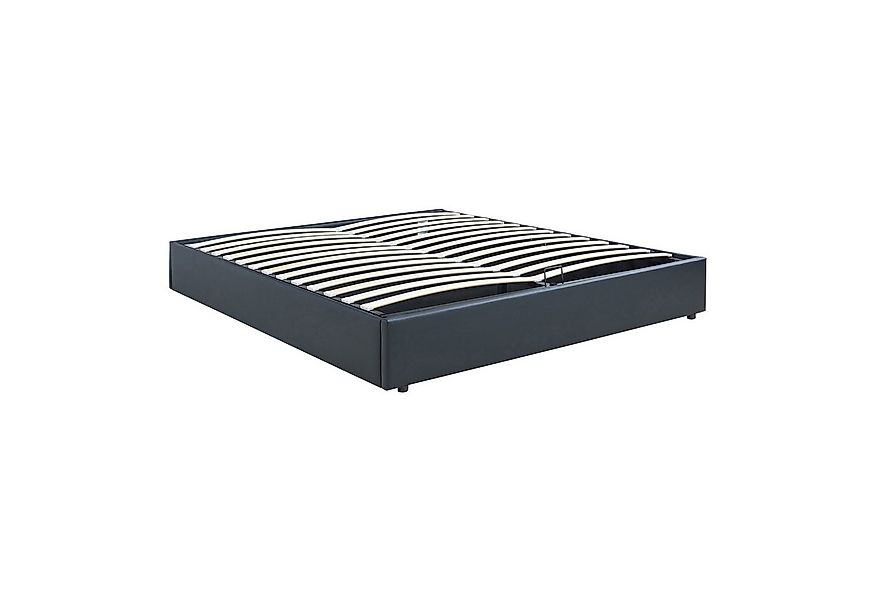 en.casa Polsterbett, »Nola« mit Bettkasten 180x200cm Schwarz günstig online kaufen