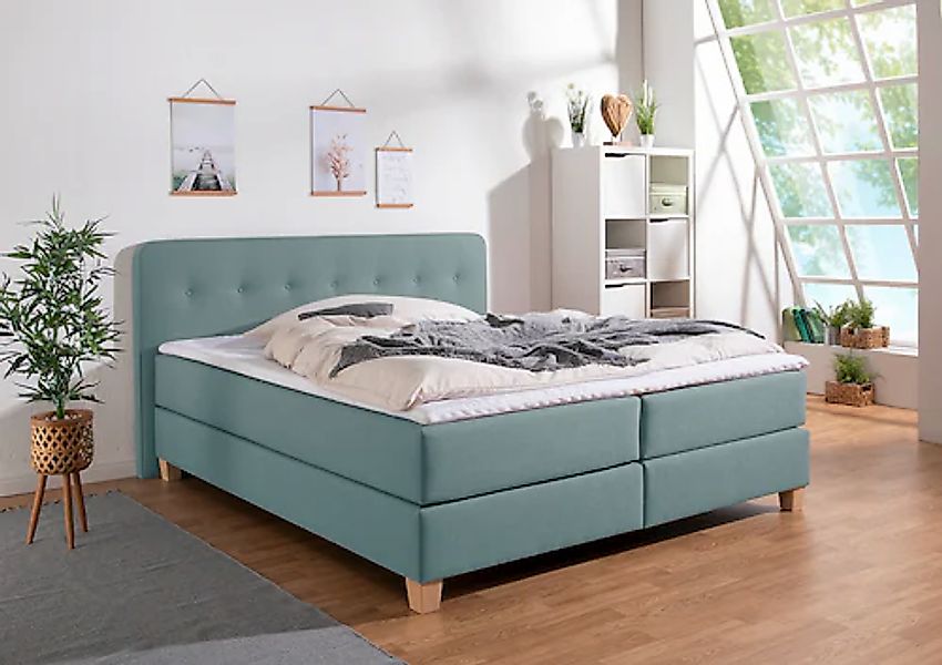 Home affaire Boxspringbett "Fargo" inkl. Topper, in 3 Matratzenarten, in Sa günstig online kaufen