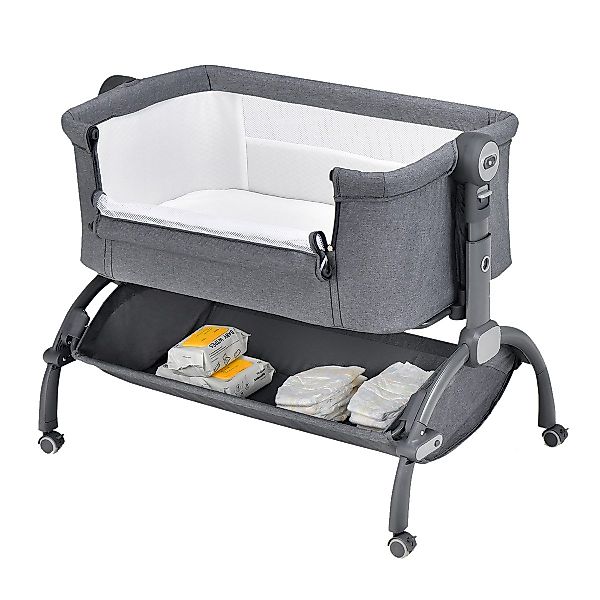 COSTWAY Beistellbett, 3in1 Babywiege, Stubenwagen, 7 günstig online kaufen
