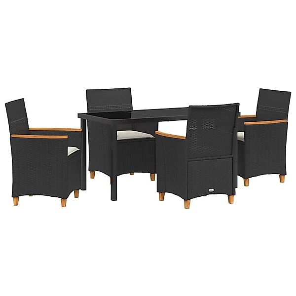 vidaXL Garten Essgruppe 5-Tlg Schwarz Poly Rattan 3381088 günstig online kaufen