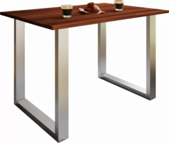 VCM Premium Holz Esstisch Küchentisch Speisetisch Tisch Xona U Silber braun günstig online kaufen